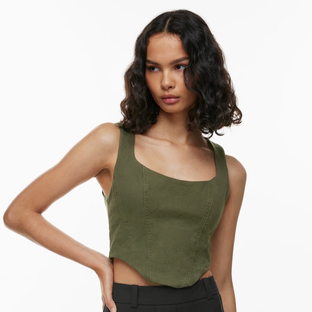 Aritzia | Sunday Best | Cotton Shiloh Bustier - Olive